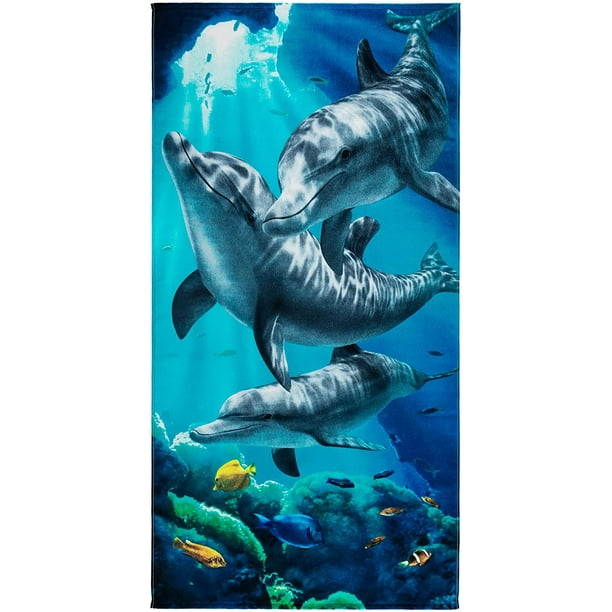 Dolphins Cove Beach Towel 30 x 60 inches 100% Cotton - Walmart.com