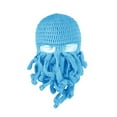 thumbnail image 1 of Sombrero de pulpo Sombrero de pulpo de lana hecho a mano Cara Gini Pulpo Sombrero de esquí Sombrero de barba de lana, 1 of 6
