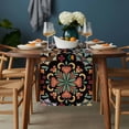 thumbnail image 2 of Black Boho Table Runner - 120 Inch Long, Kitchen Dining Table Runner Dresser Scarves, Ethnic Country Colorful Abstract Floral Motifs Farmhouse Decor for Coffee Tables Wedding Party Banquet, 2 of 8