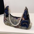 thumbnail image 1 of Bolso de compras de moda para mujer, bolso para axilas de oso Kawaii para regalo (cinturón de perlas azules), 1 of 8