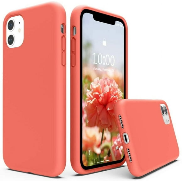 UTAH-Silicone Case for iPhone 11 Case, Liquid Silicone Protective Phone Case Cover (Full Body, Soft Case with Microfiber Lining) Compatible with iPhone 11 6.1" (Pink Citrus)