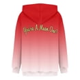 thumbnail image 4 of Sudadera de manga larga con capucha del Grinch para mujer, de algodón, con bolsillo, para mujer, color rojo, XXXL, 4 of 8
