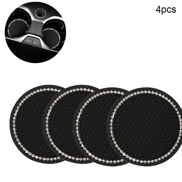 Posavasos para coche con purpurina, accesorios para coche, con purpurina, universal, para posavasos, antideslizante, con purpurina y diamantes de imitación, para interior Adepaton 221199-4