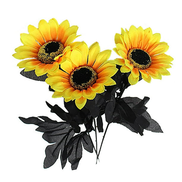 Firlar Artificial Sunflower Artificial Flower Black Single Wedding