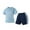 Light Blue, variant on Boys 2 Piece Active Set Quick Dry Breathable Polyester Sport Outfit Kids White Ages 4-13,Size 4-5 T