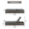 thumbnail image 5 of JOIVI Outdoor Chaise Lounge Chairs, Gray Wicker Rattan Adjustable Position Sun Lounger with Removable Gray Cushions- Set of 2, 5 of 10
