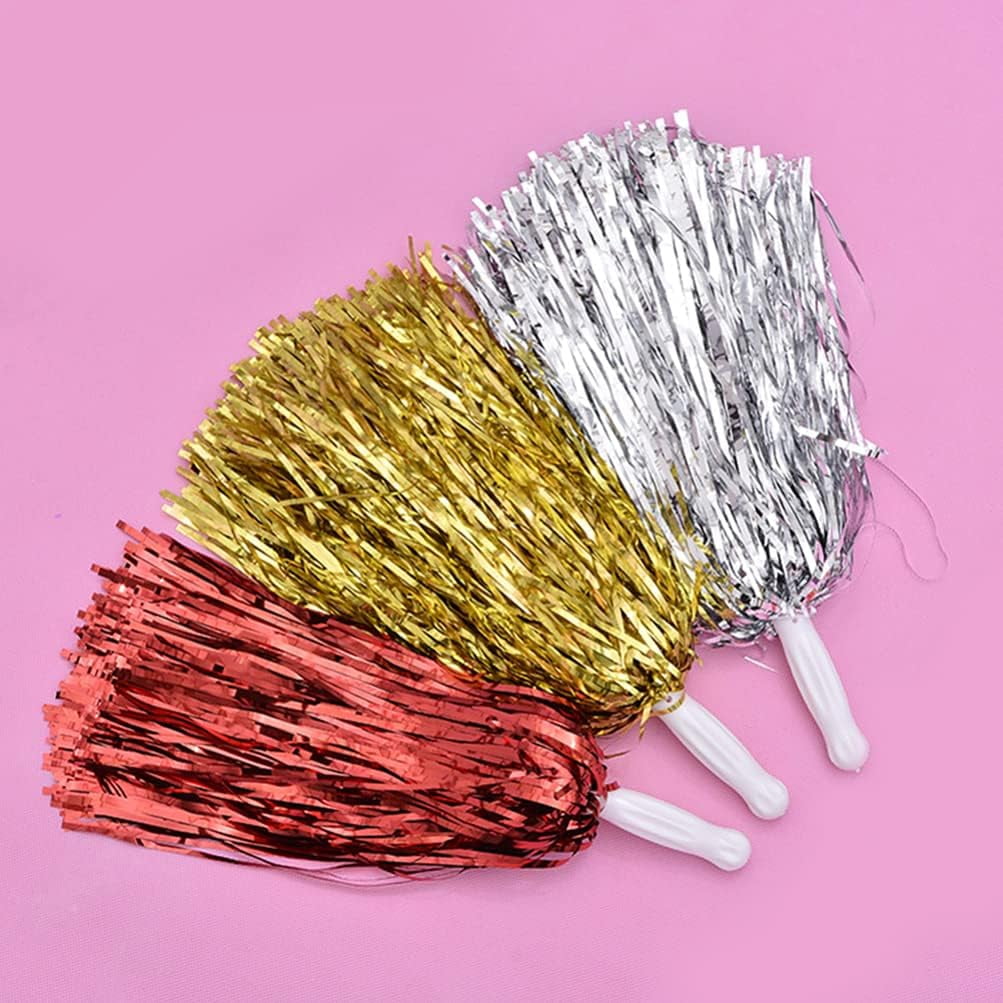 LINLIN 5 Pairs Cheerleading Pom Poms Hand Flowers Cheerleader Pompoms Cheering Hand Flowers for Sports Meeting Cheers Ball Game Dance Fancy Dress Night Party Assorted Color