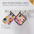 thumbnail image 4 of Yayeee Oven Mitts and Pot Holder Set of 4 Heat Resistant Kitchen Gloves Baking Hot Pad, Art Geometric, 4 of 5