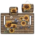 thumbnail image 3 of SEANATIVE Foldable Golf Cart Seat Cover, Easy to Carry, Portable Golf Cart Towel Blanket for 2-Person Seats, Fit for EZGO TXT/RXV, Club Car DS, Sunflower Daisy Butterfly Wood Grain, 3 of 7