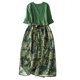 thumbnail image 2 of Puntoco Vestido De Manga Corta Con Cuello En V, Vestido Floral Largo Suelto Informal De Algodón Y Lino Para Mujer Verde Xl, 2 of 6