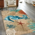 thumbnail image 4 of Area Rug for Living Room, Brown Sea Seahorse Coastal Non-Slip Indoor Large Carpet for Bedroom/Dining Room, Nautical Coral Ocean Vintage Washable Low-Profile Rectangle Floor Runner Rugs - 4 x 6 Ft, 4 of 7