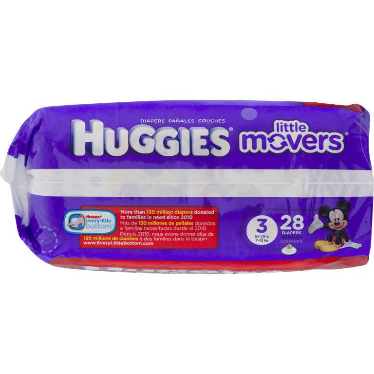 Huggies Little Movers Diapers, Size 3 - 28 count