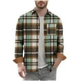 thumbnail image 4 of LNWUY Flannel Shirt for Men Button Shirts Long Sleeve Casual Cozy Vintage Cowboy Plaid Soft Long Sleeve Blouse Shirt Green XL, 4 of 5
