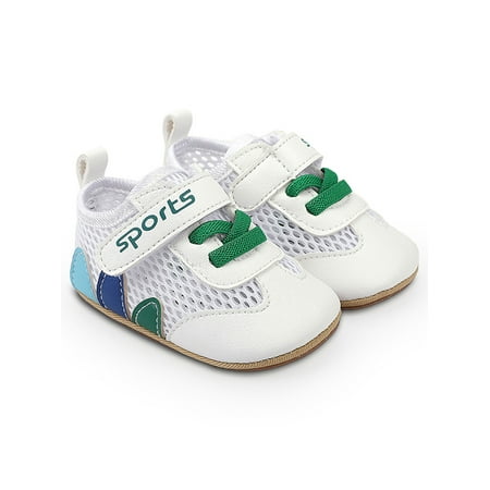 

Ymiytan Infant Sneakers First Walkers Flats Mesh Crib Shoes Walking Comfort Fashion Rubber Sole Casual Shoe Green 6-12 months