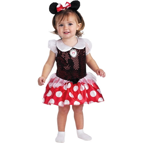 Minnie Mouse Fancy Dress TV Costume Dress Ears Size 10-12 