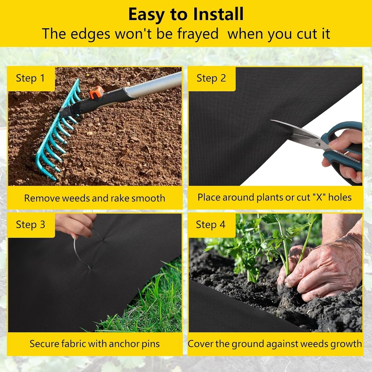 4ft x 100ft Weed Barrier Landscape Fabric,1.8oz Garden Geotextile Fabric, Easy Setup & Superior Weed Control, for Erosion Control, Weed Barrier