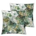 thumbnail image 2 of Acheng Eucalyptus Leaf Pillow Covers Set of 2 Watercolor Pillow Sage Green Leaf Pillow Covers Gold Leaves Modern Throw Pillows Cover Decor Gifts for Bed Couch Sofa Living Room White, 2 of 6