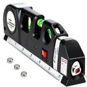 Multipurpose Laser Level 8 feet Measure Tape Adjusted Standard and Metric Rulers