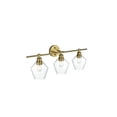 thumbnail image 2 of Living District Gene 3 Light Satin Gold And Clear Glass Wall Sconce, 2 of 8