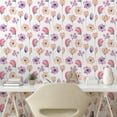 thumbnail image 2 of Ambesonne Floral Peel & Stick Wallpaper for Home, Simple Flowers Romance Print, 13"x72", Pink Pale Yellow and Blue, 2 of 5
