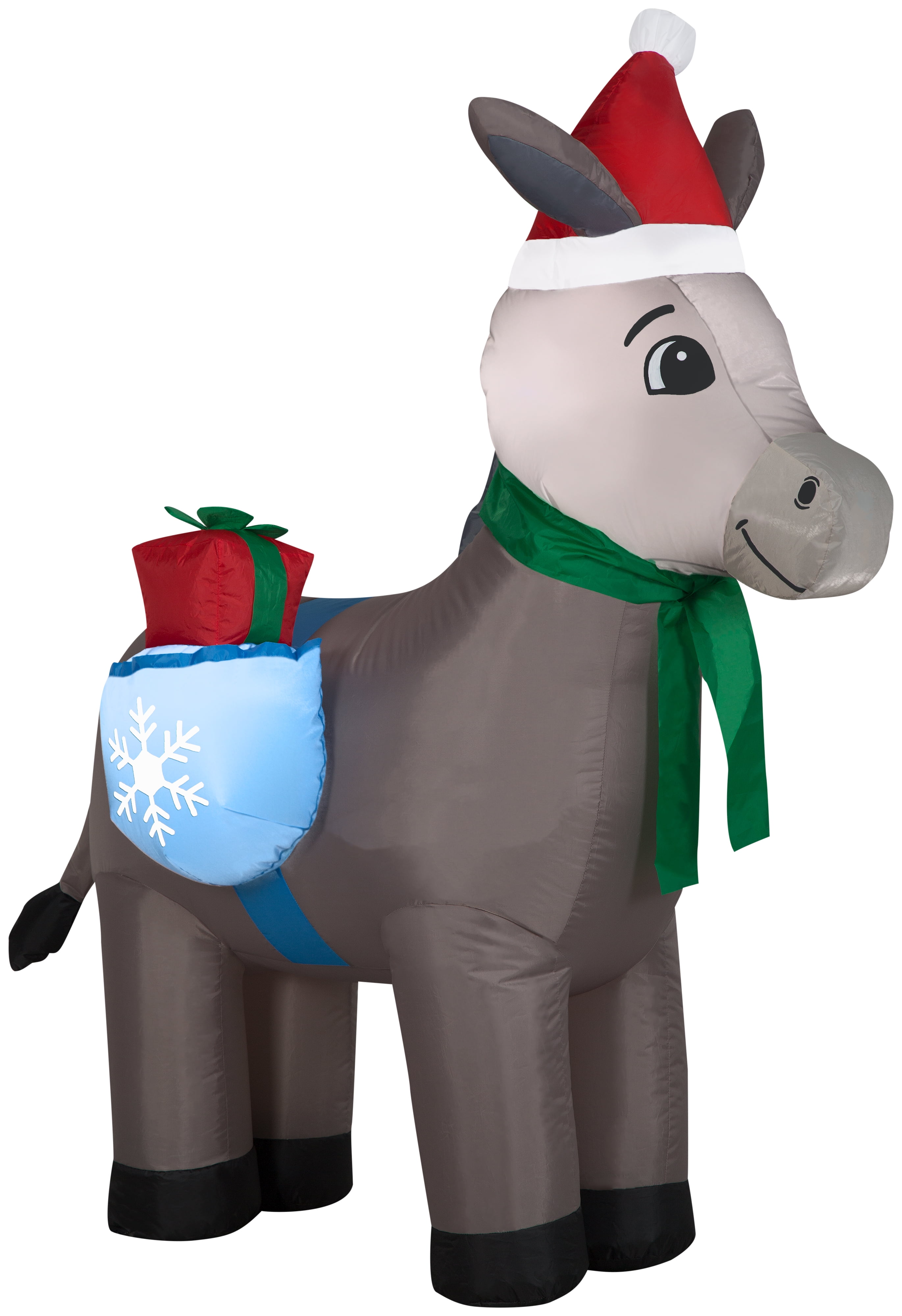 5' Gemmy Airblown Inflatable Christmas Donkey w/ Saddle Gift Bag Yard