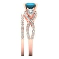 thumbnail image 3 of Clara Pucci 18K Rose Gold 1.925 Simulated Turquoise Engraveable Engagement Ring + Wedding Band Set, 3 of 7