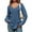 Dark blue, variant on Women Deep V Neck Long Sleeve Oversized Casual Loose Fit Tunic Tops