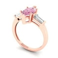 thumbnail image 2 of Clara Pucci 14K Rose Gold 2ct Pink Three-Stone Ring for Women, 2 of 7