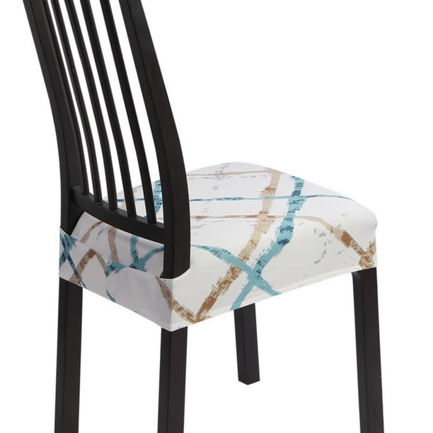 Fundas elásticas para asientos de sillas de comedor SearchI, juego de 6 unidades, geométricas
