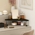 thumbnail image 3 of Furinno Turn-N-Tube Corner Monitor Riser Stand, Americano, Stainless Steel Tubes, 3 of 8