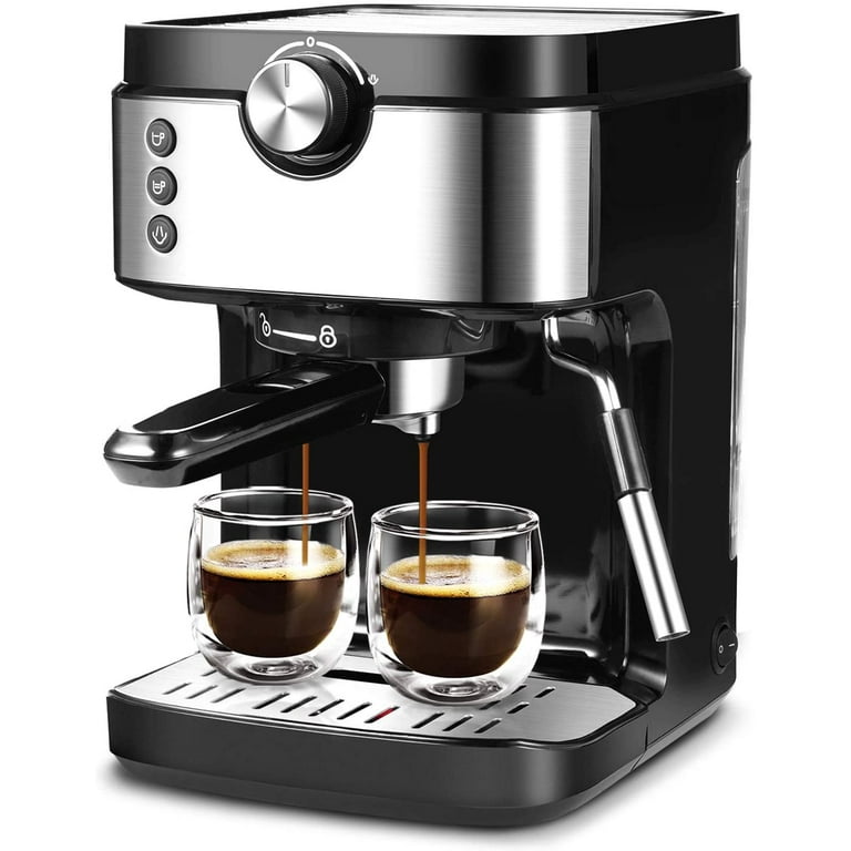 wirsh Espresso Machine, 20 Bar Espresso Maker with Plastic Free Portafitler  and Steamer for Latte and Cappuccino,Expresso Coffee Machine with Pressure