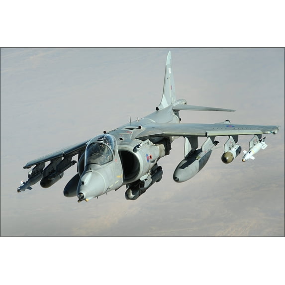 24"x36" Gallery Poster, Royal Air Force British Aerospace Harrier GR.9 Afghanistan