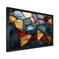 thumbnail image 2 of Designart "Cubic Gold and Blue Mosaic Tiles VI" Abstract Framed Wall Art Decor - Modern Gold Abstract Marble Hallway Framed Wall Art Decor, 2 of 6