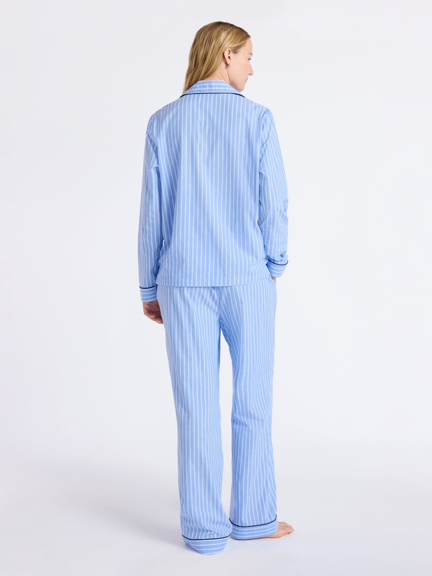 Free Assembly Matching Family Pajamas Women's Cotton Notch Collar Top and Pants Gift Set, 2-Piece, Sizes XS-3X