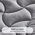 thumbnail image 3 of Sleep Zone Grey Waterproof Mattress Pad King Size, Premium Soft Embossed Mattress Topper, Quilted Fitted Mattress Protector Cover with Elastic Deep Pocket (Grey, King), 3 of 7