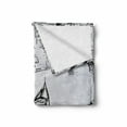 thumbnail image 2 of Grunge Soft Flannel Fleece Throw Blanket, Gondola Silhouette on Venetian Canal with I Love Venice Frame Illustration, Cozy Plush for Indoor and Outdoor Use, 70" x 90", Red Black White, by Ambesonne, 2 of 6