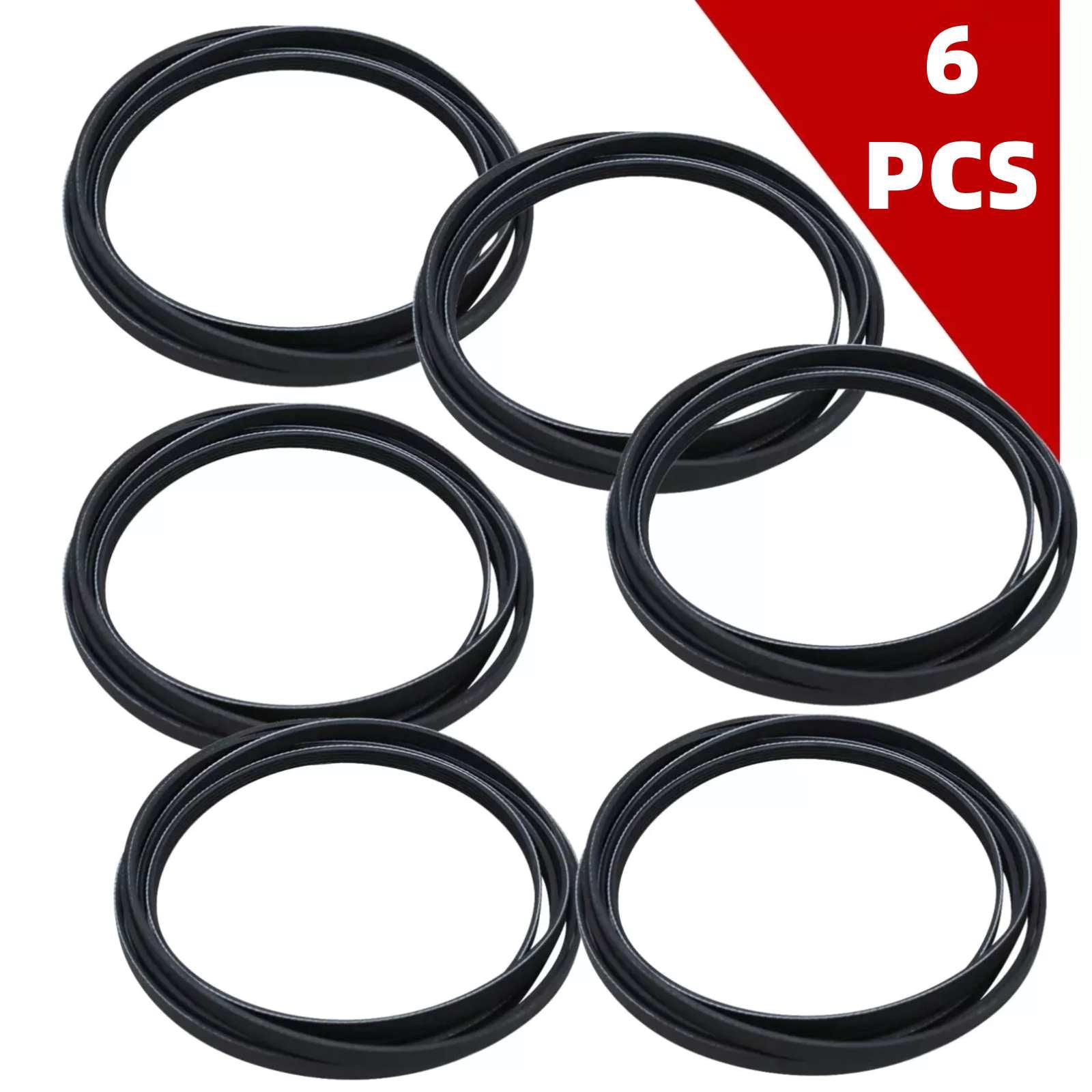 6Pcs Universal Dryer Drum Belt Replacement for Major Brands Easy Install, Long-Lasting