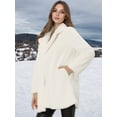 thumbnail image 3 of Abrigo de Invierno con Solapa para Mujer con Bolsillos Chaqueta de Invierno blanco M, 3 of 5