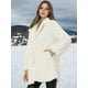 thumbnail image 3 of Abrigo de Invierno con Solapa para Mujer con Bolsillos Chaqueta de Invierno blanco M, 3 of 5