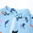 thumbnail image 3 of WOLLED Kids Toddler Boys One-Piece Swimwear Baby Newborn Zip High Stretch Swimsuit Kids One-Piece Bathing Suit Dinosaur Shark Print Bikini Bring a Hat for 12-8 Y, 3 of 8