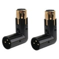 thumbnail image 4 of 2 Piezas Adaptador de Audio Enchufe Ajustable Macho una Hembra XLR áNgulo Recto 3 Pines Negro (Adaptador 90 Grados), 4 of 5