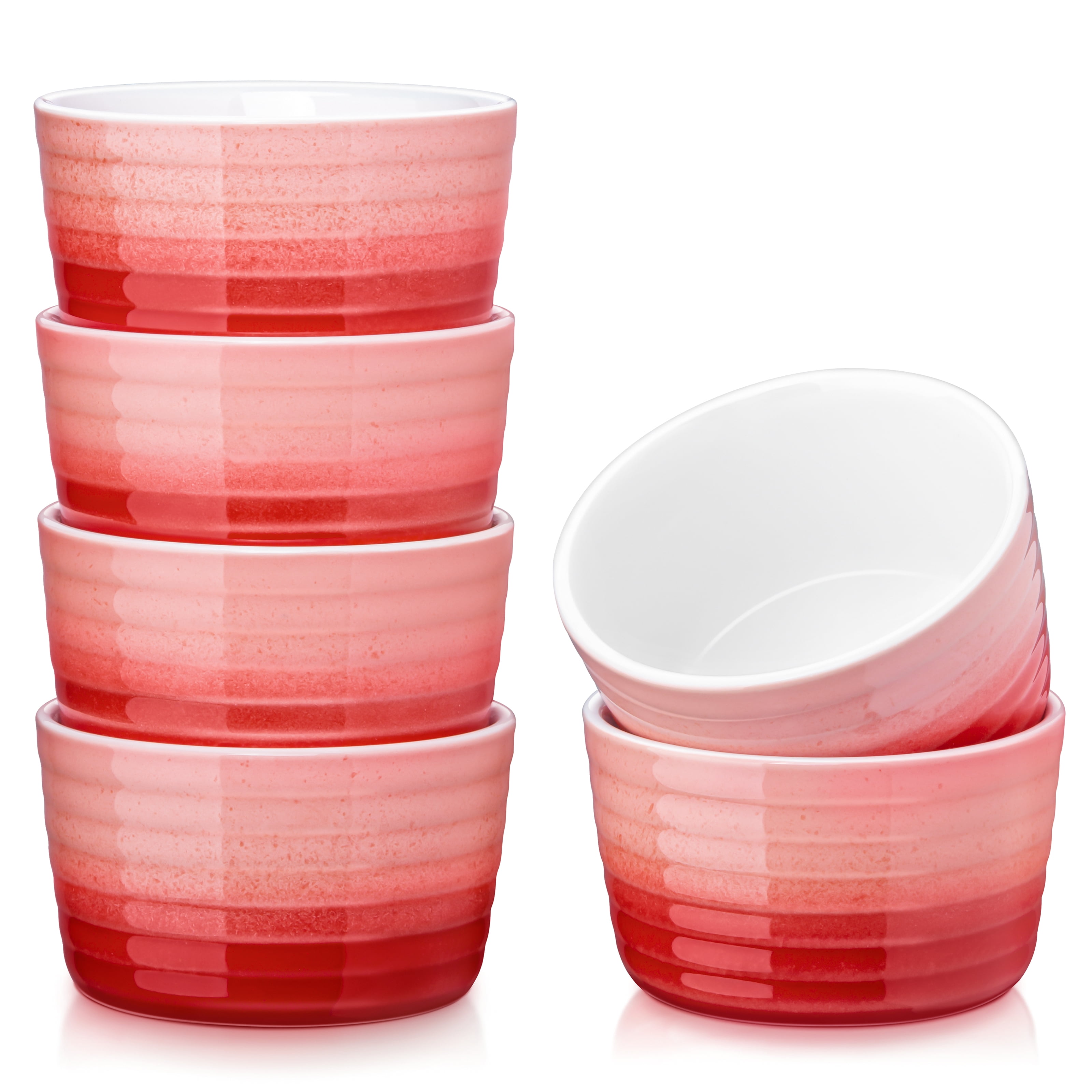 MALACASA, Series Ramekin, 300ML Porcelain Ramekins Dishes Set of 6