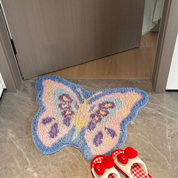 Apmemiss Clearance Butterfly Bath Mat, Non-Slip Absorbent Bathroom Rugs, Cute Animal Bath Carpet for Home Decor, Machine Washable Bath Mat for Bathroom Floor, Tub and Shower, 28"x20"