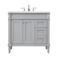 thumbnail image 3 of Elegant Decor Bennett 36" Aluminum MDF Single Bathroom Vanity in Gray, 3 of 8