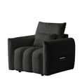 thumbnail image 4 of Miekor Furniture 35 "Teddy fabric sofa, modern lounge chair, upholstered with a pillow, apartment, office, living room and bedroom biack No.9422, 4 of 8