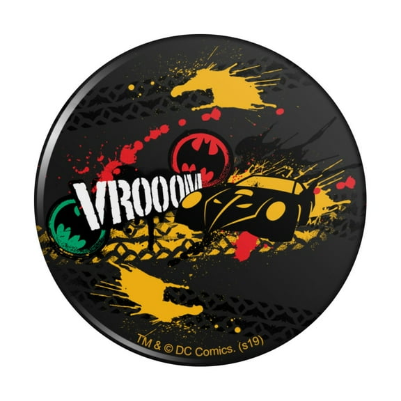 Batman Batmobile VROOOM Pinback Button Pin