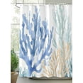 thumbnail image 2 of Fsddascl Coral Blue Green Beige Shower Curtain Set - 66" x 72" Washable Bathtub Curtain with 12 Hooks, Summer Coastal Ocean Plant Waterproof Fabric Stall Shower Curtains for Bathroom/Bathtub Décor, 2 of 6