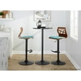 thumbnail image 2 of Folia Adjustable Bar Stool, Black Bar Stools, Bar Chairs, Swivel Bar Stools, Bar Stools Set of 2, Bar Stools for Kitchen Counter (Walnut Wood, Teal Fabric), 2 of 6