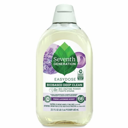 Seventh Generation Easy Dose Concentrated Liquid Laundry Detergent, Lavender, 23 fl oz, 66 Loads