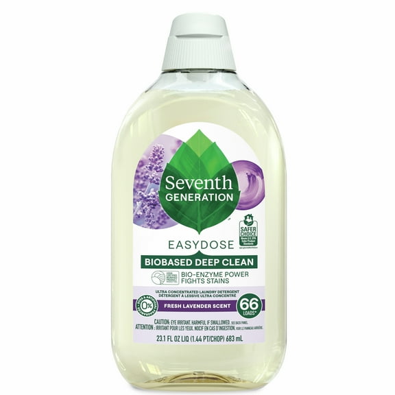Seventh Generation Easy Dose Concentrated Liquid Laundry Detergent, Lavender, 23 fl oz, 66 Loads